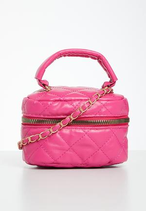Quilted box crossbody bag - pink
