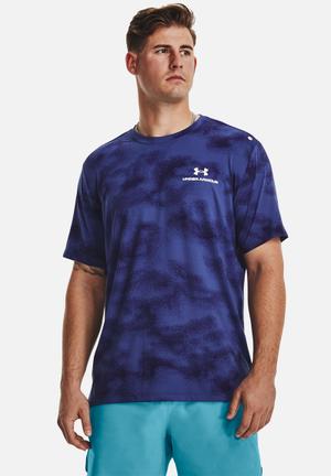 Under Armour SHORT SLEEVES SEAMLESS GRID - Print T-shirt - sonar