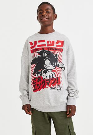 Oversized Hoodie with Motif - Light gray melange/Boston - Kids