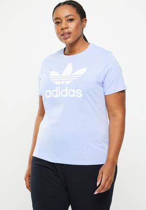  adidas Originals Women's Trefoil T-Shirt, Blue Dawn, X