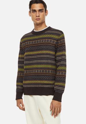 Regular Fit Jacquard-knit Sweater - White/patterned - Men