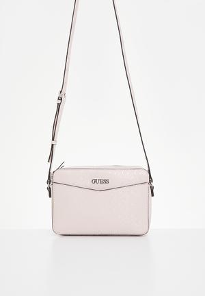 Genuine Guess Bag Abey White Logo Multi Color Shoulder Bag Chain Purse Oval  Bag