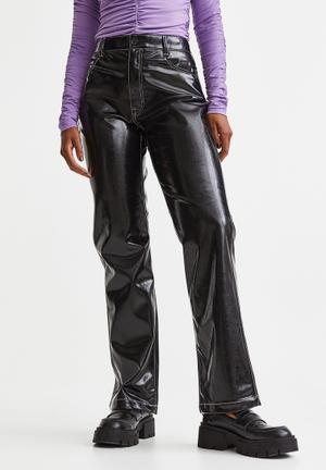Chic Rock Runway Armor Corset Laceup Vegan Faux Leather Pleather Pants Men  Women