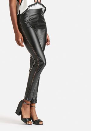 Runner PU Leather Lace Up Leggings