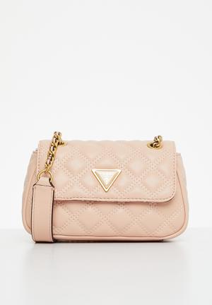 Guess Giully Quilted Small Top Zip Shoulder Bag - Apricot Cream