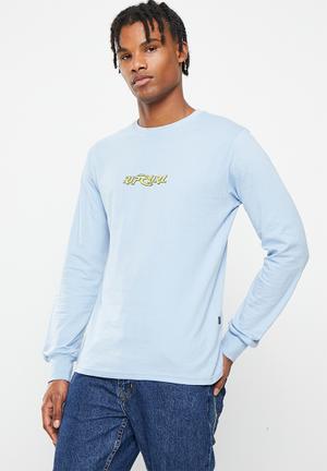 Quest Long Sleeve Crew - Camo Jacquard- Teal