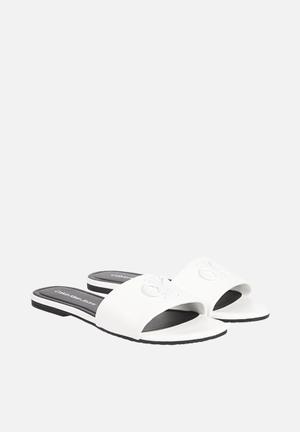 Calvin Klein white Samira Nubuck Flat Sandal, sz 8.5