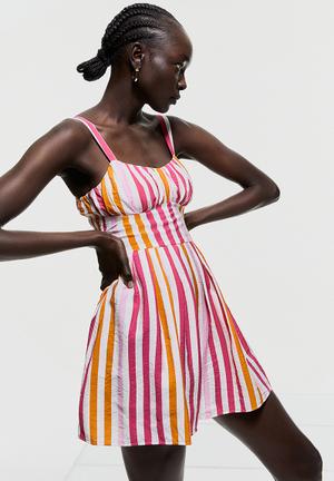 Playsuit - cerise / striped 