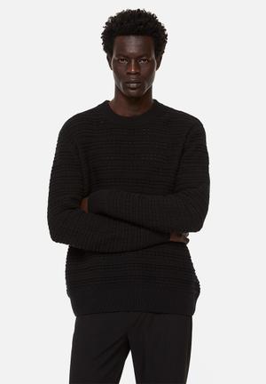 Loose Fit Jacquard-knit Sweater - Black/Disney100 - Men
