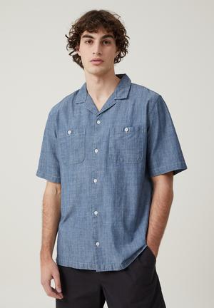 Diesel D-Paroshort Short-sleeved Denim Shirt