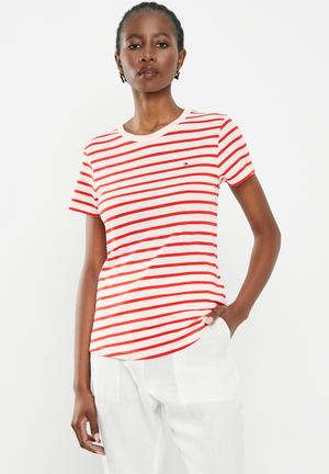1985 Slim slub crew neck short sleeve - breton stripe/fireworks