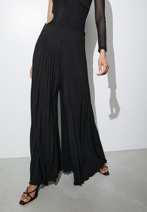 Fluity Luxe Palazzo Pants - SOLID BLACK