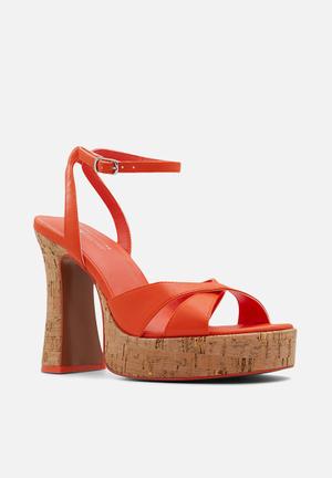 Bright orange & clear tie up heels Fashion Nova 8.5 39 pointy toe wrap up  heel | eBay