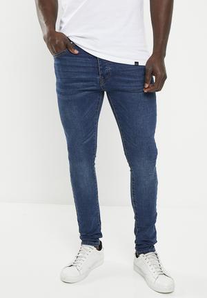 Gingtto Fashionable Pinstripe Skinny Jeans Mens Blue Stretch Denim – GINGTTO