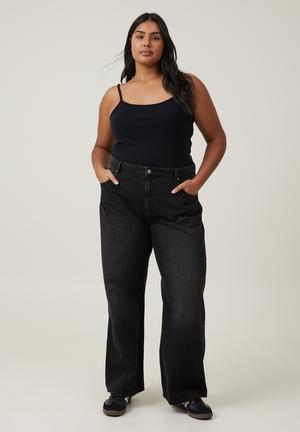 JACK DAVID Women's Plus Size Stretch BlackBlue Denim Jeans Pants