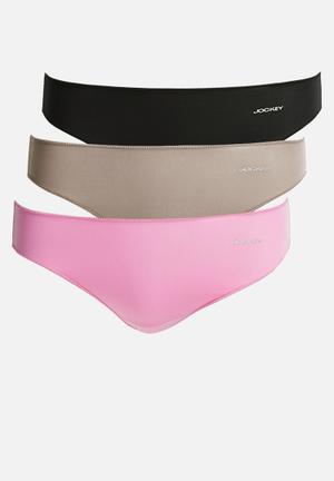 3-pack cotton hipster briefs - Powder pink/Heather - Ladies