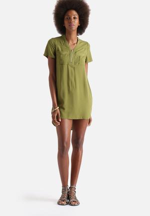 Utility Dress With Cargo Patch Pockets