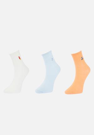 3-pack DryMove™ sports socks - Pink/Light pink/White - Ladies