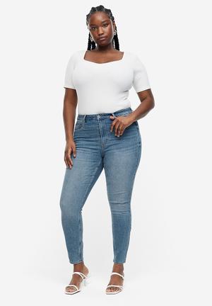 Buy online Grey Denim Jeggings from Jeans & jeggings for Women by