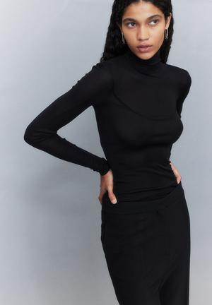 Buy Zarmin Casual Slim Fit Turtle Neck Cotton Sweatshirt for Women Girls  Basic Tops High-Neck Top for Ladies Black at