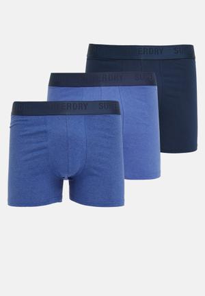 Men's Organic Cotton Boxers Triple Pack in Enamel/oregon/bright
