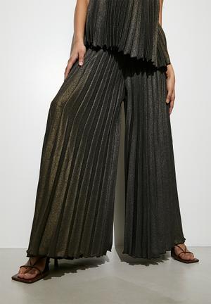 Pleated Wide Leg Pants in Champagne - Milk - Clothing Shop