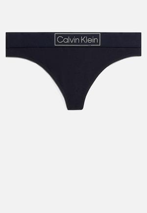 Calvin Klein Underwear Women's Motive Cotton Thong 3 Pack - Black/Whit
