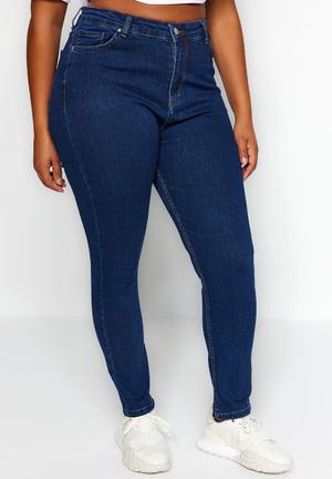 Calessa Plus Size High Rise Ankle Length Super Stretch Comfort Skinny Jeans