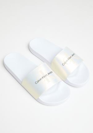 Calvin klein slides online women's white