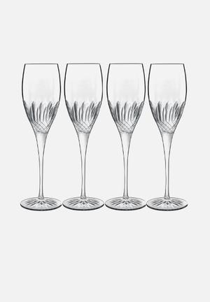 Luigi Bormioli Diamante Champagne/Prosecco Glasses Set of 4