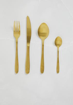 16 Pc Cutlery set - gold.