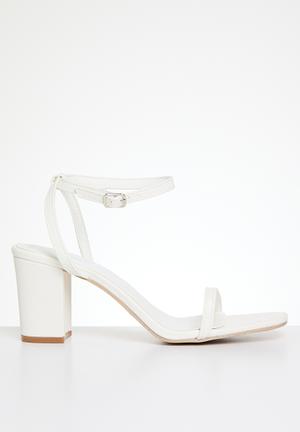 High heeled sandals with Oval T Woman, White | TWINSET Milano
