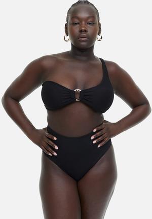 Black off hotsell the shoulder swimsuit