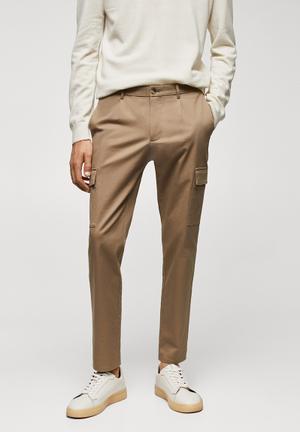 Slim fit structured cotton trousers beige - Man - 34 - MANGO MAN | £49.99 |  Buchanan Galleries