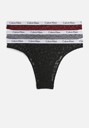 Calvin Klein Knickers Womens Multi Modern Lace 3 Pack Brazilian
