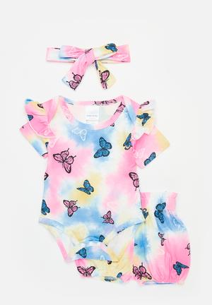 Multi 3-Piece Little Bodysuit Set