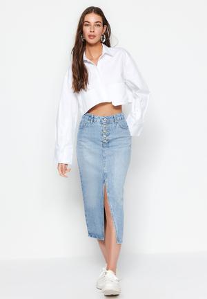 S-XL A Line Long Denim Skirt 2023 High Waist Vintage Side pocket Midi Jeans Skirts  Women Slim Long Jeans Skirts Style(L9021 - AliExpress