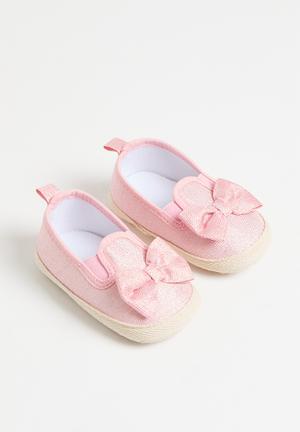 Girls - Pink Glittery Sneakers - Size: 7.5 - H&M