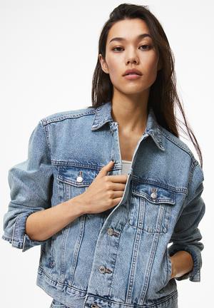 JUDYBRIDAL Oversize Denim Jacket for Women Ripped Jean Jacket Boyfriend  Long Sleeve Coat Blue M at Amazon Women's Coats Shop