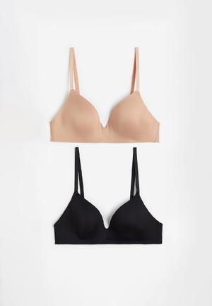 2 Pack Flora Non Wired Bras