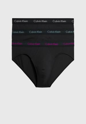 Calvin Klein 3-pack briefs BOTTOMS UP in pink/ olive/ black