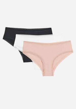 3-pack Invisible Hipster Briefs - Powder pink/light pink - Ladies