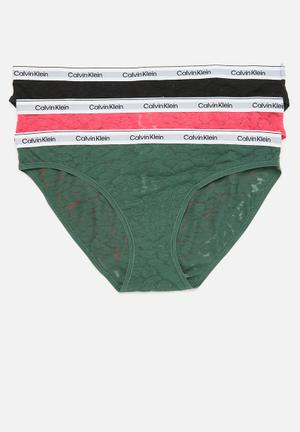 Womens thongs Under Armour PS THONG 3PACK PRINT W pink