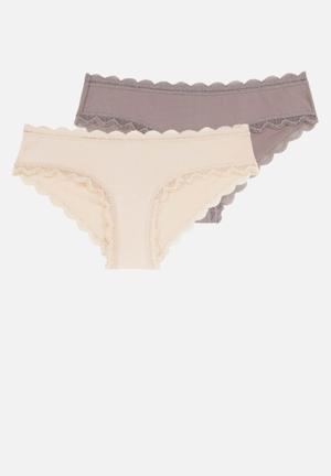 Thong Four Pack - Taupe  Sustainable TENCEL™ Lace Underwear – Stripe &  Stare USA