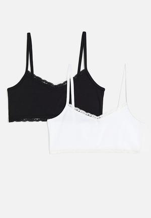 Buy Punkster Kids White & Black Printed Sports Bra (Pack Of 2) for Girls  Clothing Online @ Tata CLiQ