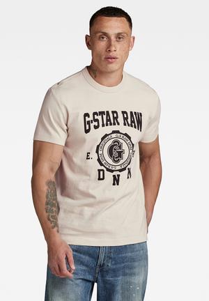 G-Star Raw Men's Whitebait Khaki Camouflage Logo Short Sleeve