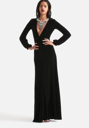 70's Femme Romantic Flocking Velvet Maxi Dress