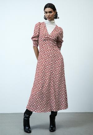 Off-The-Shoulder Ruffled Dress  Shop Old Midi Dresses at Papaya Clothing