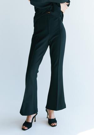 Trendyol Collection Anthracite Ribbed Flare / Flare Leg High Waist