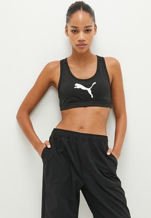 Puma Training Desert branded high support sports bra in black